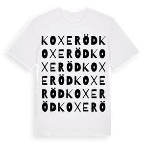 Koxeröd ordlek t-shirt – ekologisk bomull t-shirt från Pinshirt