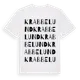 White t-shirt med Krabbelund ordlek t-shirt