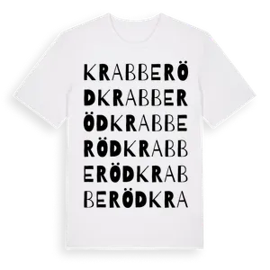 Krabberöd ordlek t-shirt – ekologisk bomull t-shirt från Pinshirt