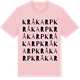 Pink Cotton t-shirt med Kråkarp ordlek t-shirt
