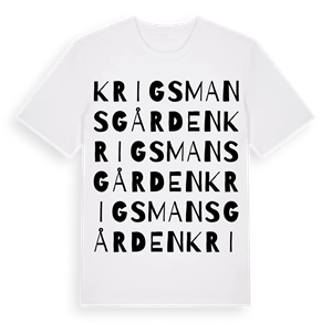 Krigsmansgården ordlek t-shirt – ekologisk bomull t-shirt från Pinshirt