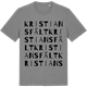 Mid Heather Gray t-shirt med Kristiansfält ordlek t-shirt