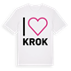 White t-shirt med Jag älskar Krok t-shirt stort tryck