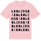Pink Cotton t-shirt med Krokens gård ordlek t-shirt