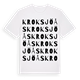 White t-shirt med Kroksjöås ordlek t-shirt