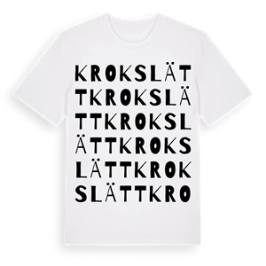 Krokslätt ordlek t-shirt – ekologisk bomull t-shirt från Pinshirt