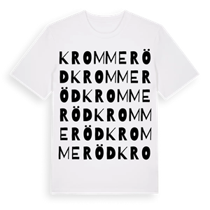 Krommeröd ordlek t-shirt – ekologisk bomull t-shirt från Pinshirt