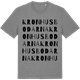 Mid Heather Gray t-shirt med Kronhusbodarna ordlek t-shirt