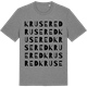 Mid Heather Gray t-shirt med Krusered ordlek t-shirt