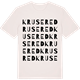 Vintage White t-shirt med Krusered ordlek t-shirt