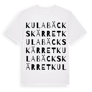 Kulabäckskärret ordlek t-shirt – ekologisk bomull t-shirt från Pinshirt