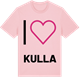 Pink Cotton t-shirt med Jag älskar Kulla t-shirt stort tryck