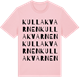 Pink Cotton t-shirt med Kullakvarnen ordlek t-shirt