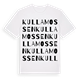 White t-shirt med Kullamossen ordlek t-shirt