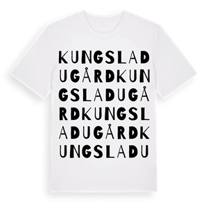 Kungsladugård ordlek t-shirt – ekologisk bomull t-shirt från Pinshirt