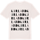 Vintage White t-shirt med Kurland ordlek t-shirt