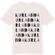 Vintage White t-shirt med Kurlanda ordlek t-shirt