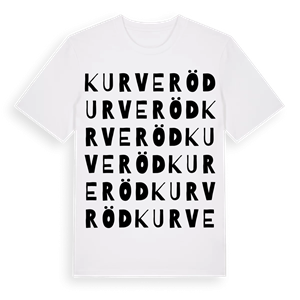Kurveröd ordlek t-shirt – ekologisk bomull t-shirt från Pinshirt