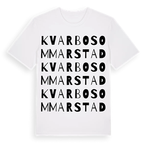 Kvarbo Sommarstad ordlek t-shirt – ekologisk bomull t-shirt från Pinshirt