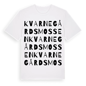 Kvarnegårdsmossen ordlek t-shirt – ekologisk bomull t-shirt från Pinshirt