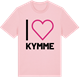 Pink Cotton t-shirt med Jag älskar Kymme t-shirt stort tryck