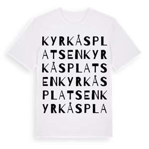 Kyrkåsplatsen ordlek t-shirt – ekologisk bomull t-shirt från Pinshirt