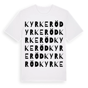 Kyrkeröd ordlek t-shirt – ekologisk bomull t-shirt från Pinshirt