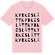 Pink Cotton t-shirt med Kyrkeslätt ordlek t-shirt