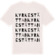 Vintage White t-shirt med Kyrkestättan ordlek t-shirt