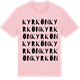 Pink Cotton t-shirt med Kyrkön ordlek t-shirt