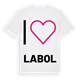 White t-shirt med Jag älskar Labol t-shirt stort tryck