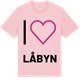 Pink Cotton t-shirt med Jag älskar Låbyn t-shirt stort tryck