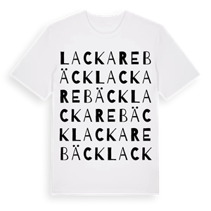 Lackarebäck ordlek t-shirt – ekologisk bomull t-shirt från Pinshirt
