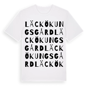 Läckö kungsgård ordlek t-shirt – ekologisk bomull t-shirt från Pinshirt