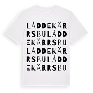 Låddekärrsbu ordlek t-shirt – ekologisk bomull t-shirt från Pinshirt