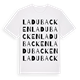 White t-shirt med Ladubacken ordlek t-shirt