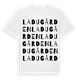 White t-shirt med Ladugården ordlek t-shirt