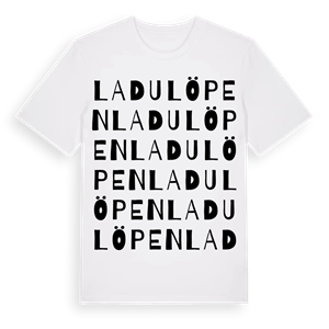 Ladulöpen ordlek t-shirt – ekologisk bomull t-shirt från Pinshirt