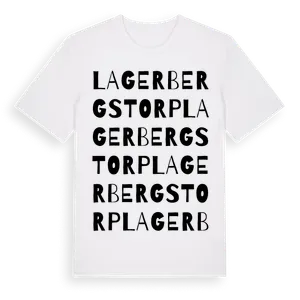 Lagerbergstorp ordlek t-shirt – ekologisk bomull t-shirt från Pinshirt
