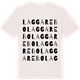 Vintage White t-shirt med Laggarebo ordlek t-shirt