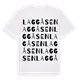 White t-shirt med Laggåsen ordlek t-shirt