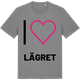 Mid Heather Gray t-shirt med Jag älskar Lägret t-shirt stort tryck