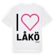 White t-shirt med Jag älskar Låkö t-shirt stort tryck