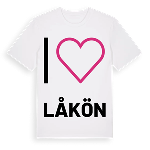 Jag älskar Låkön t-shirt stort tryck – ekologisk bomull t-shirt från Pinshirt