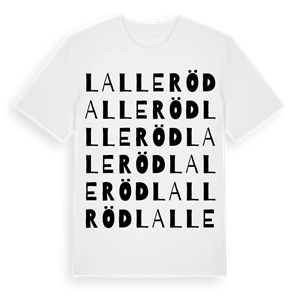 Lalleröd ordlek t-shirt – ekologisk bomull t-shirt från Pinshirt