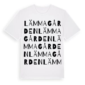 Lämmagården ordlek t-shirt – ekologisk bomull t-shirt från Pinshirt