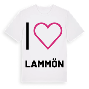 Jag älskar Lammön t-shirt stort tryck – ekologisk bomull t-shirt från Pinshirt
