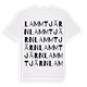 White t-shirt med Lammtjärn ordlek t-shirt