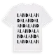 White t-shirt med Landa ordlek t-shirt