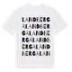 White t-shirt med Landberga ordlek t-shirt